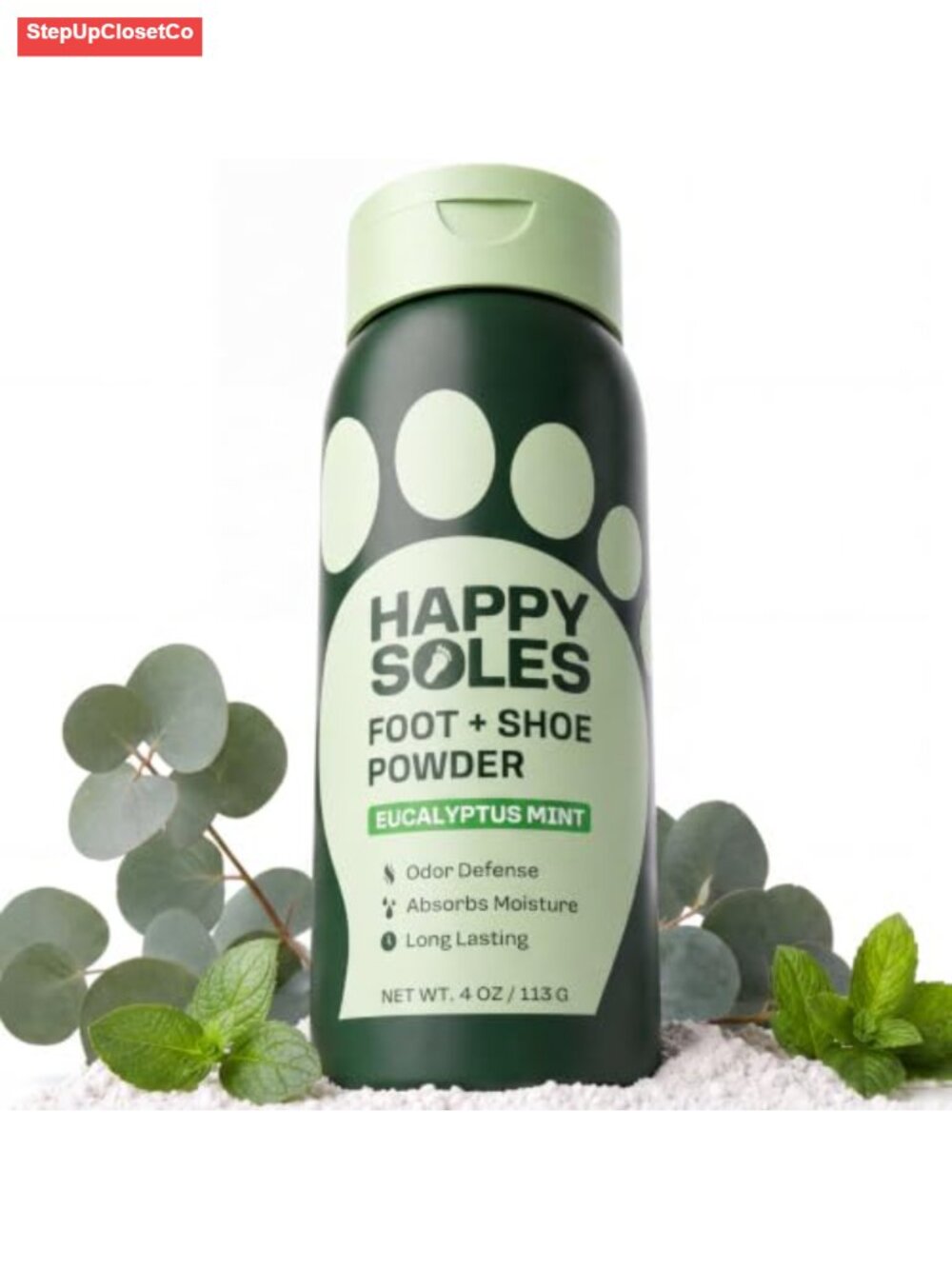 Shoe Deodorizer Foot Powder Odor Control Sweat Absorbing Eucalyptus Mint